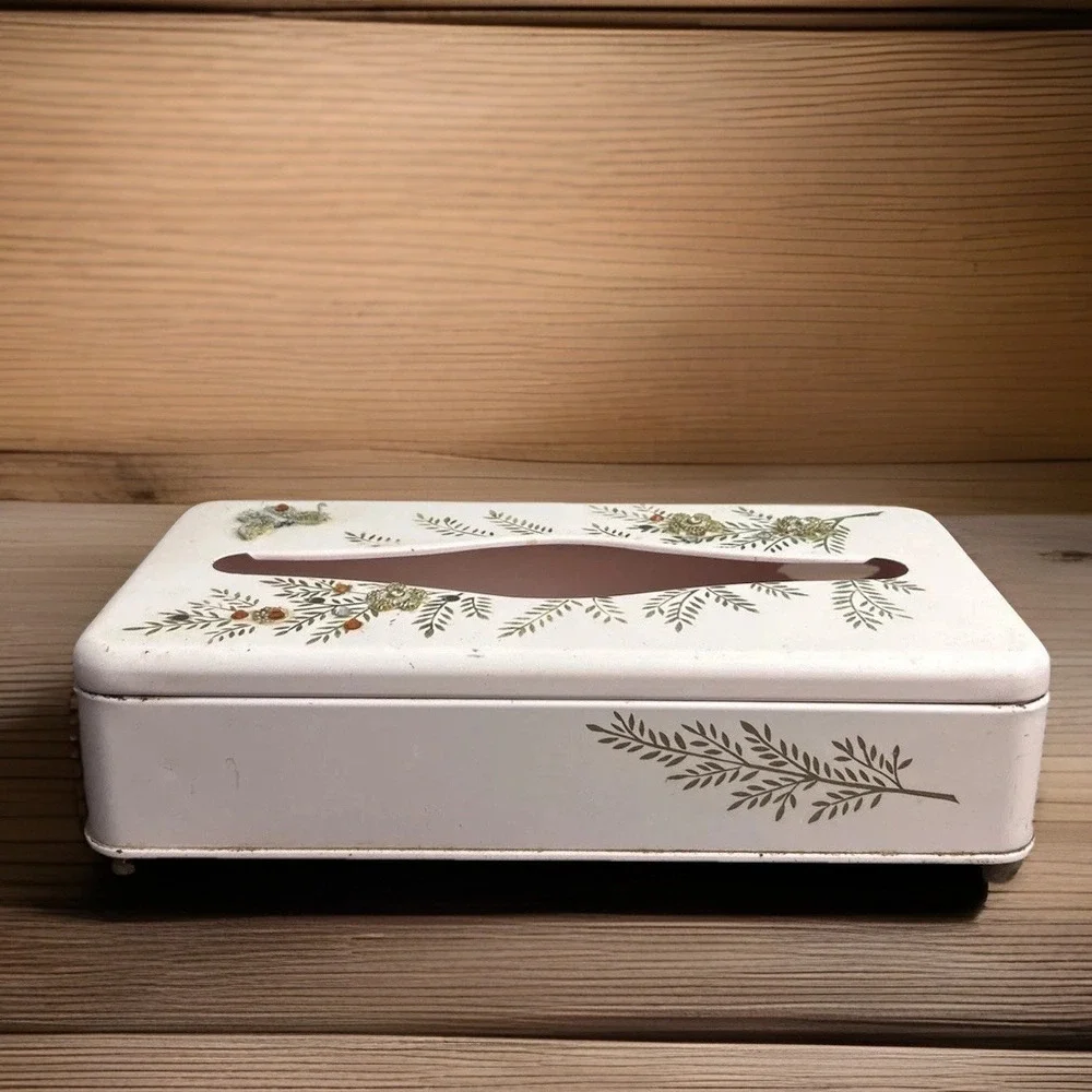 Ransburg Pink Metal 1950s Mid Century Tissue Box Holder Wall Hang Tabletop Decor